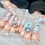 【長さ出し10本付き】大人気🌈アート10本やり放題🎀写真持ち込み🉑（有料パーツ4つ付き）¥13000➡️12000