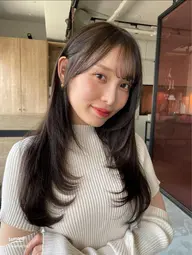 🎀【韓国風】ロングレイヤーカット|顔周りから自然なレイヤーを入れて韓国っぽい軽やかさに✨