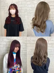 🥀ブリーチなし🥀ダブルカラー(ケアカラー)+トリートメント🥀💕仕上げのコテ巻き付き💕¥