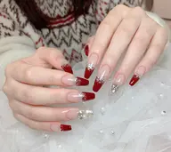 ✨チップ長さ出し＋シンプルデザイン✨アート4本まで❣️パーツ2個付き、ストーンorパール10粒まで✨ソフトジェルオフ込み