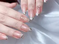 🐚ガラスフレンチネイル|ベース選べる|パーツ2個プレゼント付き