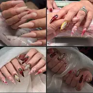 ハーフチップ長さ出し1ー2センチ持ち込みネイルデザイン💅