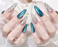 【長さ出し】韓国風ドットワンホンネイル