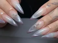 【チップスカルプ長さだし】マグネットフレンチ🧲パーツ2個プレゼント🎀定番のワンホンネイル