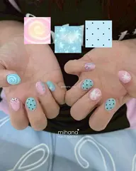 自爪★チップ長さだし★アート/パーツ放題90分★持ち込みデザインOK