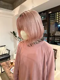 ☁️平日限定☁️2ブリーチオンカラー🤍ケアブリーチ込み💎ロング料金無し、シャンプーブロー付き◎