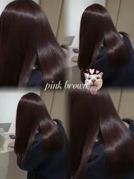 【 pink brown 】⸌̟͂̋⸍̑⸜̑⸝͂ ケアカラー+3stepトリートメント