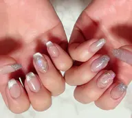 アクリルスカルプチュア(長さだし) ＋ 組み合わせ自由ジェル1カラー、ラメグラデーションネイル☺︎