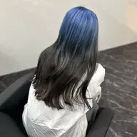 【🌈色に迷ったらこちら!🌈】カット+ケアブリーチ+💎色落ち抜群の寒色ブルーカラー💎+高濃度ケアトリートメント