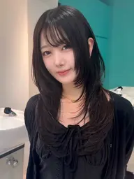 ❣️ロング料金なし❣️🎀ハッシュカット+高級髪質改善韓国カラー🎀+艶々ミルキートリートメント