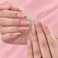 チップ長さ出し + 美しいフォルム形成+ワンカラー+フレンチ+ ミラーパウダー