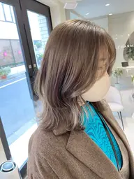 🌱明るめ透明感🌱カット+ブリーチなしケアWカラー(クイックトリートメント付)