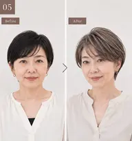 【脱白髪染め】白髪ぼかしハイライト＋似合わせショート✨伸びても気になりにくい大人のデザインカラー🐰【天王町】【横浜】