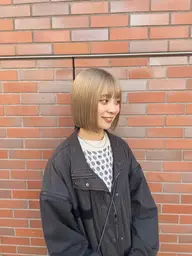💐ダメージレスケアブリーチダブルカラー+カット💐【レイヤーカット/ミルクティーベージュ/ヘーゼルベージュ】