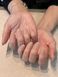 【持ちが良い・浮きにくい】ワンカラーベージュジェルネイル【甘皮ケア付き】