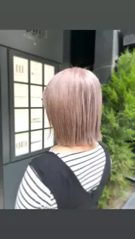 ブリーチ+美髪カラー🫧ケア剤で保護しながらカラー✨美髪サロンで美髪ハイトーンへ!¥18000