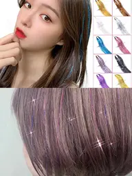 韓国発😊【ヘアティンセル】キラキラヘア🌈6本2900円‼️【シールエクステとの併用の場合1本200円です⭕️】