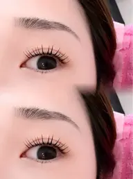 マツパ上下🦋🩵下まつ毛もしっかり下に下げてお目元パッチリ👀上下で下げるととても可愛いです🫶🏻