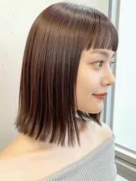 ストレートワンレンボブにオススメ💎似合わせカット+縮毛矯正+選べるトリートメント💎¥9570