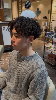 メンズカット+シャドウパーマ