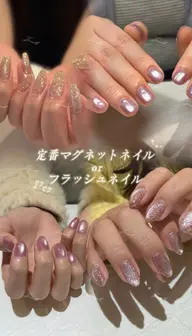 【オフなし】マグネットネイルorフラッシュネイル❤️🔥10月平日限定🍂✩࿐⋆破格の¥5940 (アート追加不可)