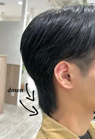 ダウンパーマ （浮きグセ、生えグセを抑える） × 骨格補正カット