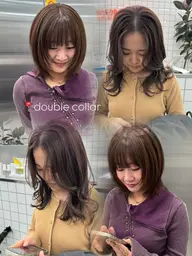『ブリーチなし‼️』ブリーチなしダブルカラー+トリートメント+シャンプーブロー🧴
