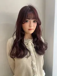 【いつでも利用可】【カットなし】🍒暖色艶カラー+超音波3stepトリートメント