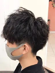 ✂︎メンズカット/ポイントパーマ(ハチ上、トップ)高濃度炭酸泉サービス(所要時間1.5時間〜)