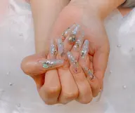 【アクリルチップ】チップ+ジェル長さ出し(ラメグラ)