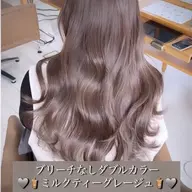 【大人気💖】ブリーチなしダブルカラー➕韓国風レイヤーカット➕トリートメント🤎透明感カラー/明るめカラー/初カラー