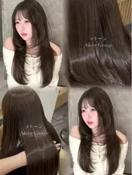 【月・金限定✨】顔周り前髪カット+ブリーチなし透明感カラー+1️⃣stepTR❤️ロング料金なし‼️