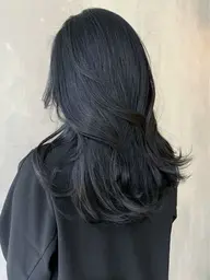 🎀暗髪艶カラー🎀【韓国風カラー🖤 暗いのに重く見えないカラー🖤ワンカラー➕1STEPトリートメント】