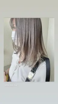 ミニモ初回限定価格💚グレージュ透明感カラー&クイックトリートメント