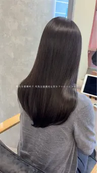 【最高品質】風で崩れない、崩れてもすぐに直せる!くせ毛の方の為の酸性ストレート+髪質改善トリートメント+カット+カラー