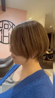 カット➕フルカラー➕オージュア3step TR🌈[ショート  ヘーゼルベージュ レイヤー グレージュ ピンク カラー]