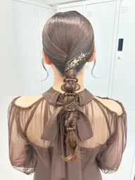 【タイト編みおろしアレンジ🎀】ロングの方におすすめ!!お呼ばれヘアにぜひ🙌🏻🩷