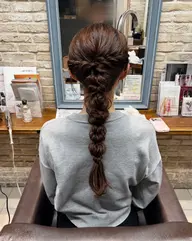 【行事や特別な日に🧸ゆるふわ可愛いヘアセット🤍】編みおろし🎀