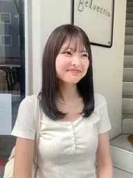 透明感カラー+カット+3stepトリートメント⚠️ショート不可