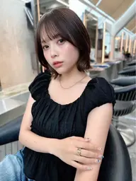❤️美髪前髪矯正❤️+透明感ヘアカラー🎨+ケアカット✨️+高保湿スチームトリートメント💞💞