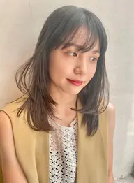 🍊顔まわりから垢抜け🍊前髪カット＋ブリーチなしダブルカラー🐤透明感
