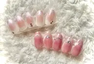 ぽわっとチークデザインネイル💕(オフあり、甘皮ケア付)