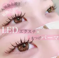 大人気🤍✨まつ毛パーマ×LED(エクステオフ無100本、オフ有80本)¥8500