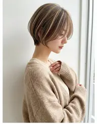 【5月限定】ショートカット＋透明感ハイライトカラー