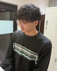 【ミニモ限定】メンズカット+全パーマ(波巻きパーマ、ナチュラルパーマ、ツイストスパイラル、シャドウパーマ)