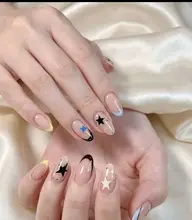 【持ち込みアート】ポップで可愛い★カラフルフレンチ×星モチーフデザイン