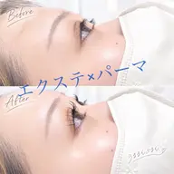 まつエクANDパーマ【束感まつ毛の旬顔🪸🫧】LEDエクステ上80本➕まつげパーマの人気ハイブリッド施術💎✨️