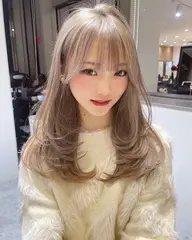 【透明感抜群ハイトーンカラー】Wカラー(ブリーチあり)+髪質改善クイックトリートメント✨