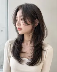 🌿韓国風レイヤーカット＋透明感カラー✨￥6,000