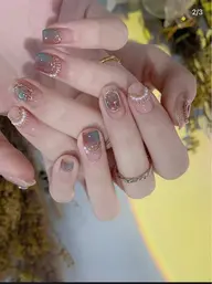 💅ハンドネイルアート ニュアンス 複雑なデザイン🌼パーツつけ放題💎💎💎